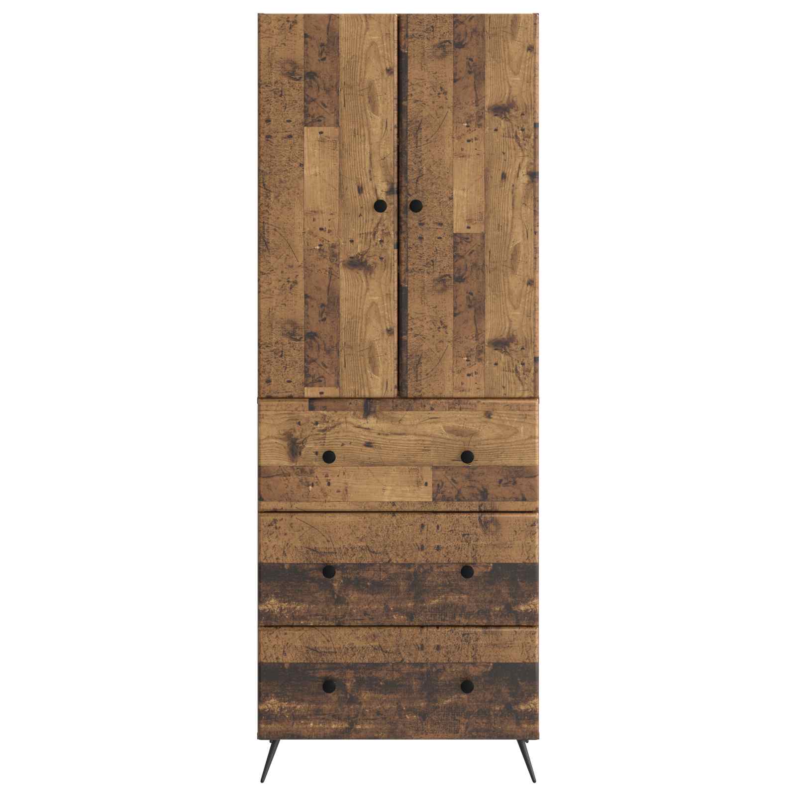 vidaXL Cabinet Set 2 pcs 66 x 34.5 x 90 cm Engineered Wood Old Wood 5
