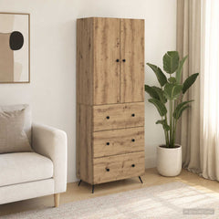 vidaXL Cabinet Set 2 pcs 66 x 34.5 x 90 cm Engineered Wood Artisan Oak 1
