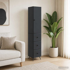 vidaXL Cabinet Set 2 pcs 34.5 x 34.5 x 90 cm Engineered Wood Black 1