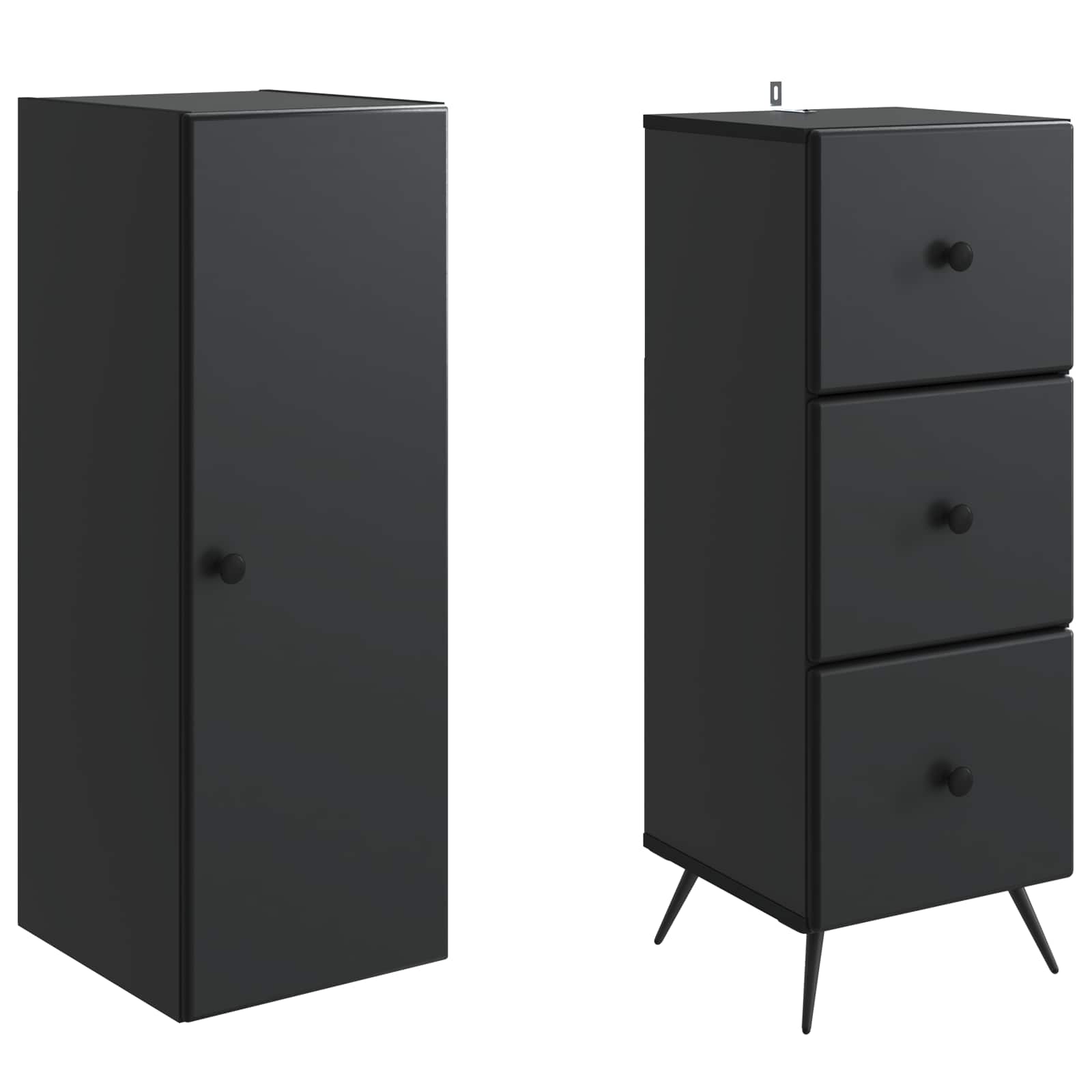 vidaXL Cabinet Set 2 pcs 34.5 x 34.5 x 90 cm Engineered Wood Black 4