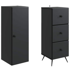 vidaXL Cabinet Set 2 pcs 34.5 x 34.5 x 90 cm Engineered Wood Black 4
