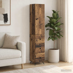 vidaXL Cabinet Set 2 pcs 34.5 x 34.5 x 90 cm Engineered Wood Old Wood 1