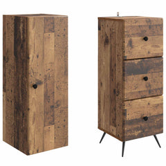 vidaXL Cabinet Set 2 pcs 34.5 x 34.5 x 90 cm Engineered Wood Old Wood 4