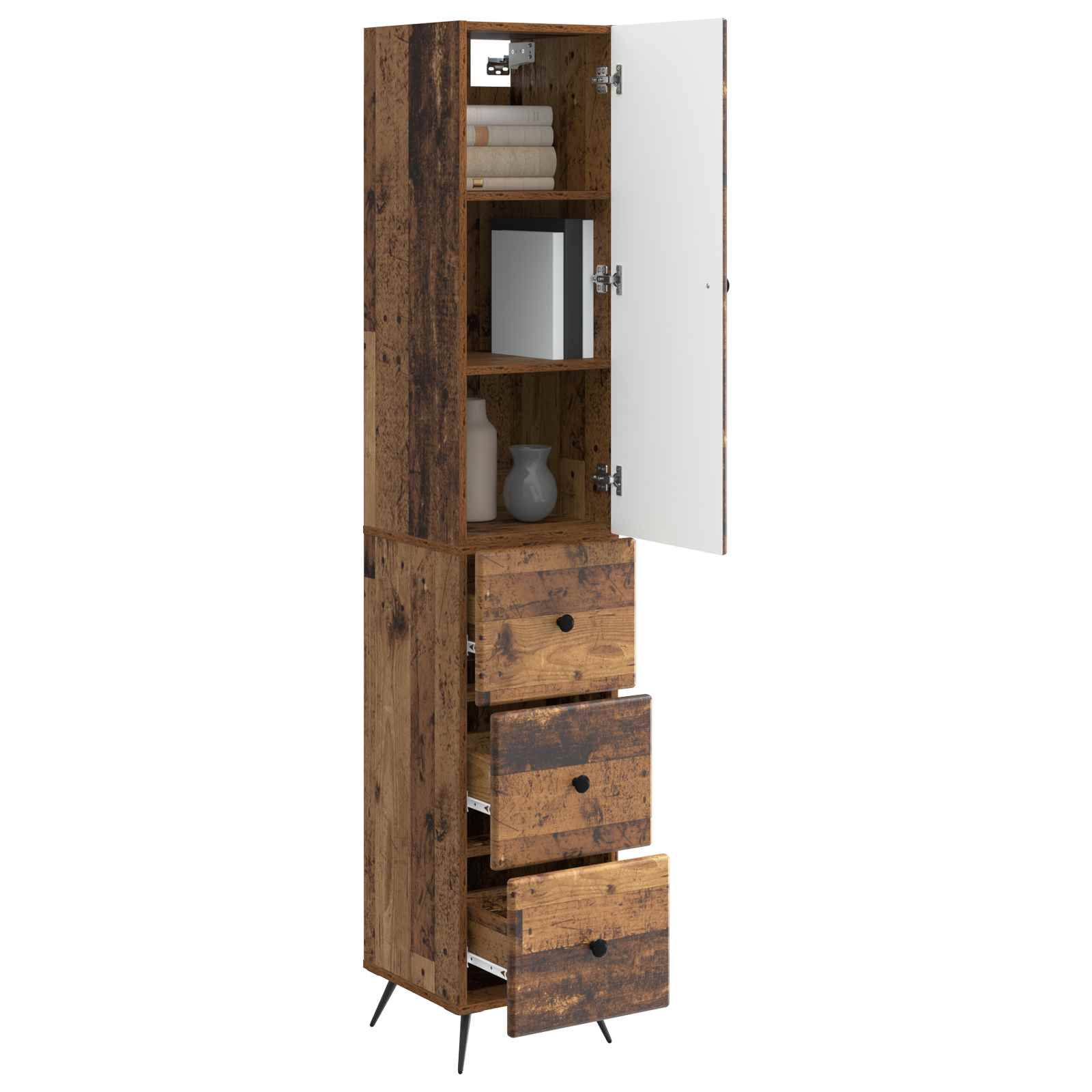 vidaXL Cabinet Set 2 pcs 34.5 x 34.5 x 90 cm Engineered Wood Old Wood 3