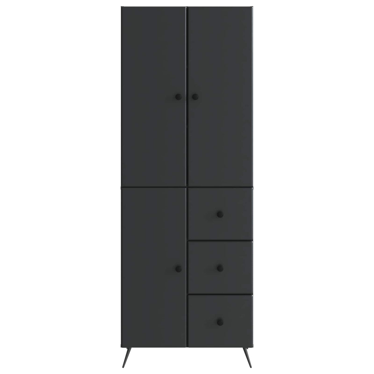 Cabinet Set 2 pcs Engineered Wood Black