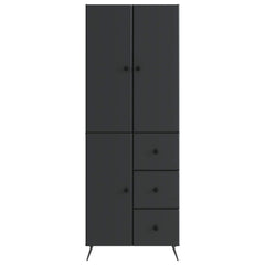 Cabinet Set 2 pcs Engineered Wood Black