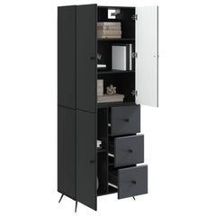 Cabinet Set 2 pcs Engineered Wood Black