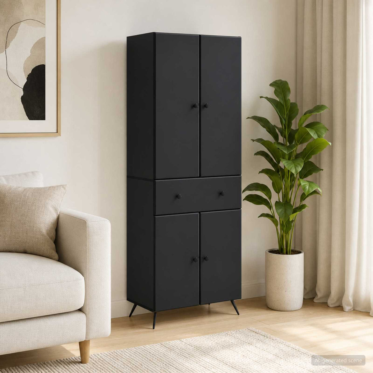 vidaXL 2 pcs Black 1