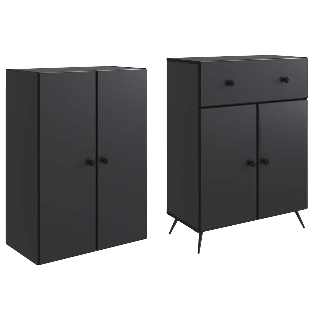 vidaXL 2 pcs Black 4