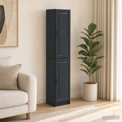 Cabinet Set 2 pcs Engineered Wood Black