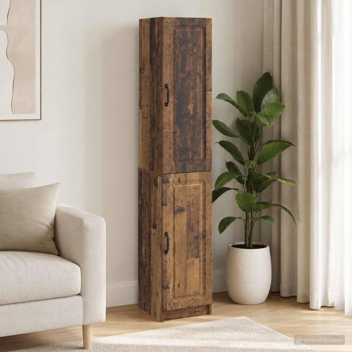 Cabinet Set 2 pcs Engineered Wood Old wood