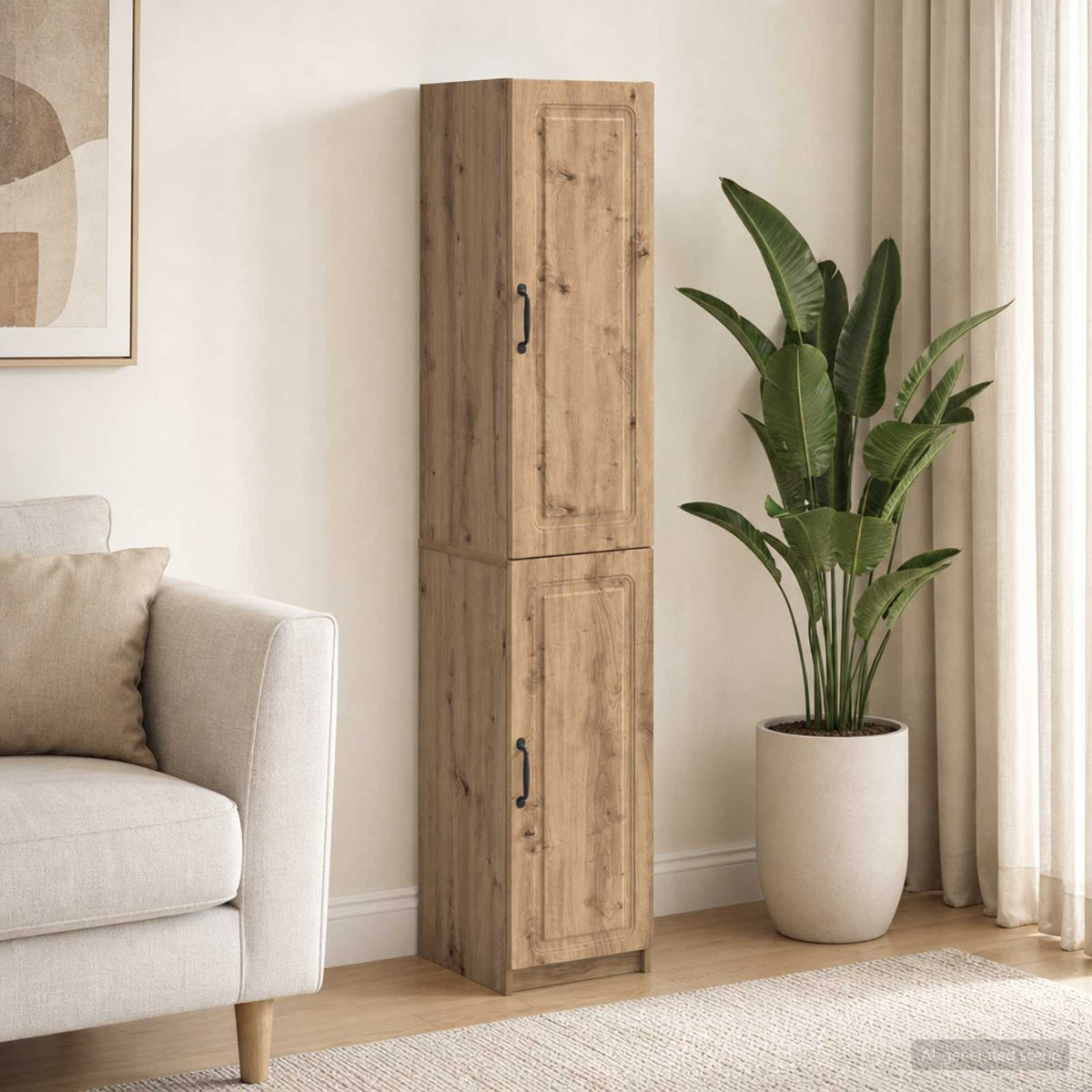 Cabinet Set 2 pcs Engineered Wood Artisan oak