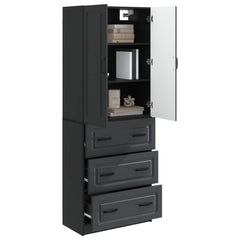 vidaXL Cabinet Set 2 pcs 66 x 34.5 x 87 cm Engineered Wood Black 3