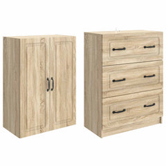 vidaXL Cabinet Set 2 pcs 66 x 34.5 x 87 cm Engineered Wood Sonoma Oak 4