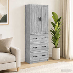 vidaXL Cabinet Set 2 pcs 66 x 34.5 x 87 cm Engineered Wood Grey Sonoma 1