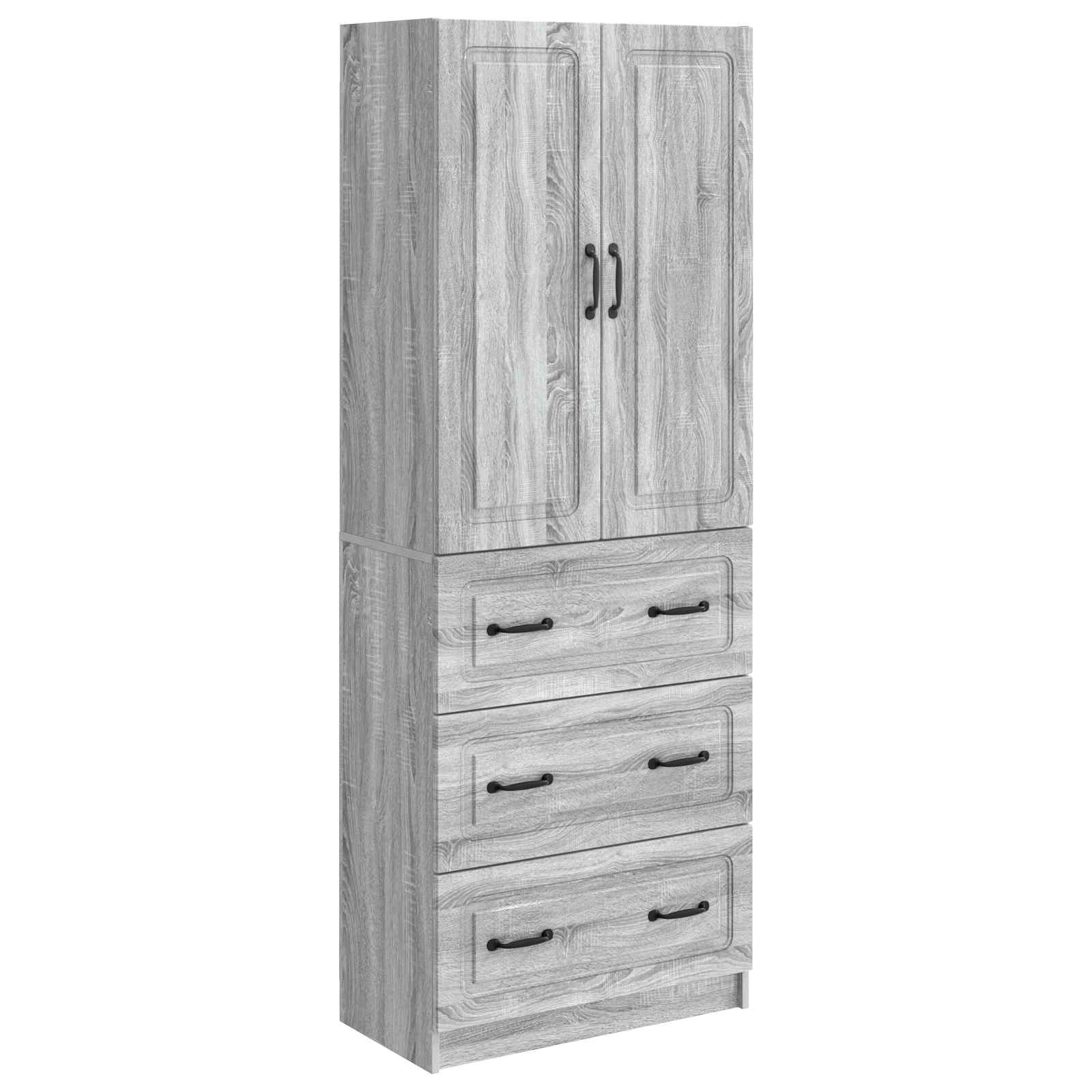 vidaXL Cabinet Set 2 pcs 66 x 34.5 x 87 cm Engineered Wood Grey Sonoma 2