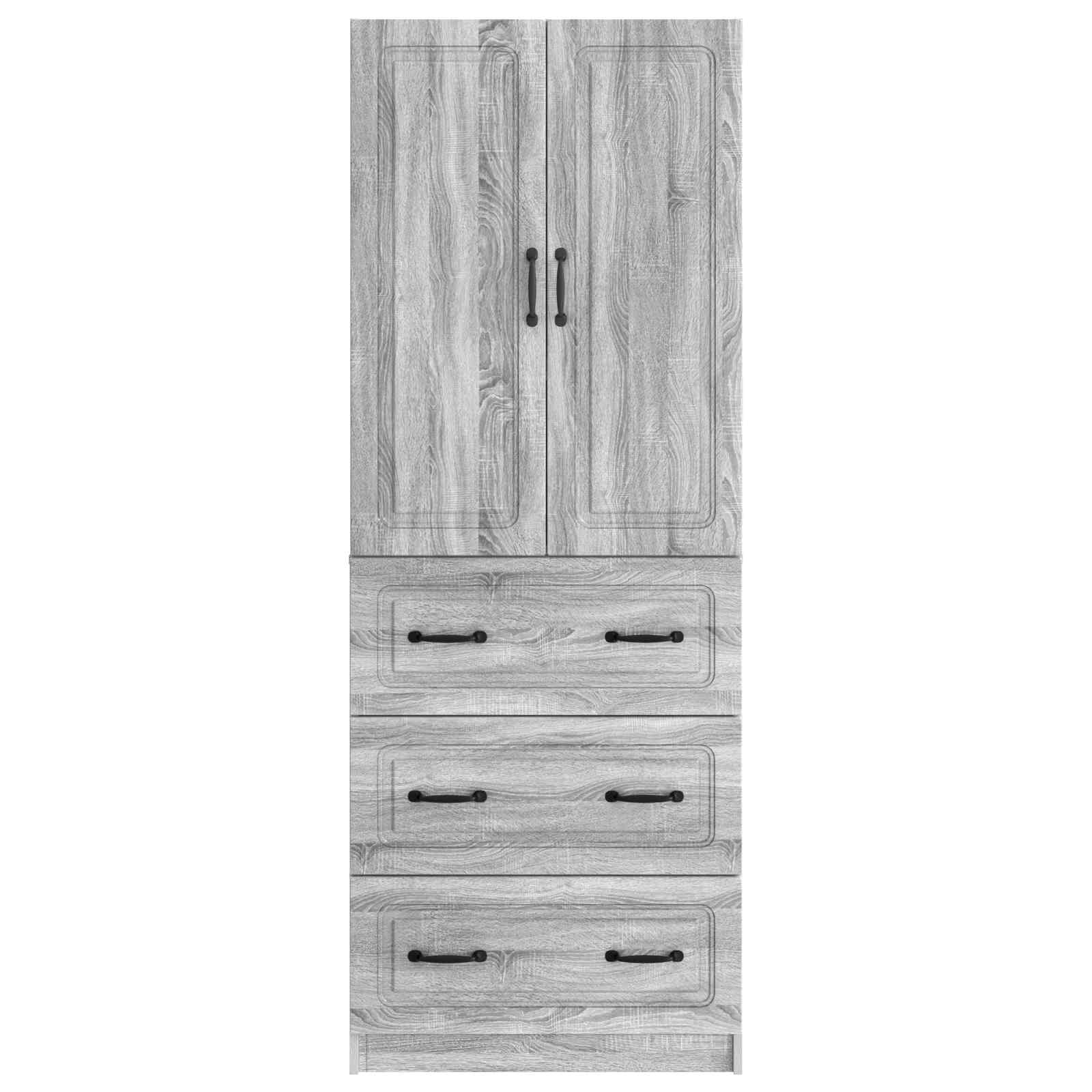 vidaXL Cabinet Set 2 pcs 66 x 34.5 x 87 cm Engineered Wood Grey Sonoma 5