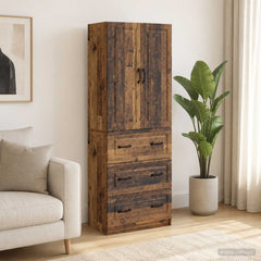 vidaXL Cabinet Set 2 pcs 66 x 34.5 x 87 cm Engineered Wood Old Wood 1