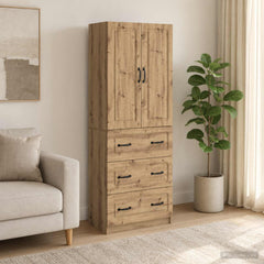 vidaXL Cabinet Set 2 pcs 66 x 34.5 x 87 cm Engineered Wood Artisan Oak 1