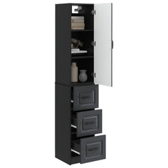 vidaXL Cabinet Set 2 pcs 33 x 34.5 x 87 cm Engineered Wood Black 3