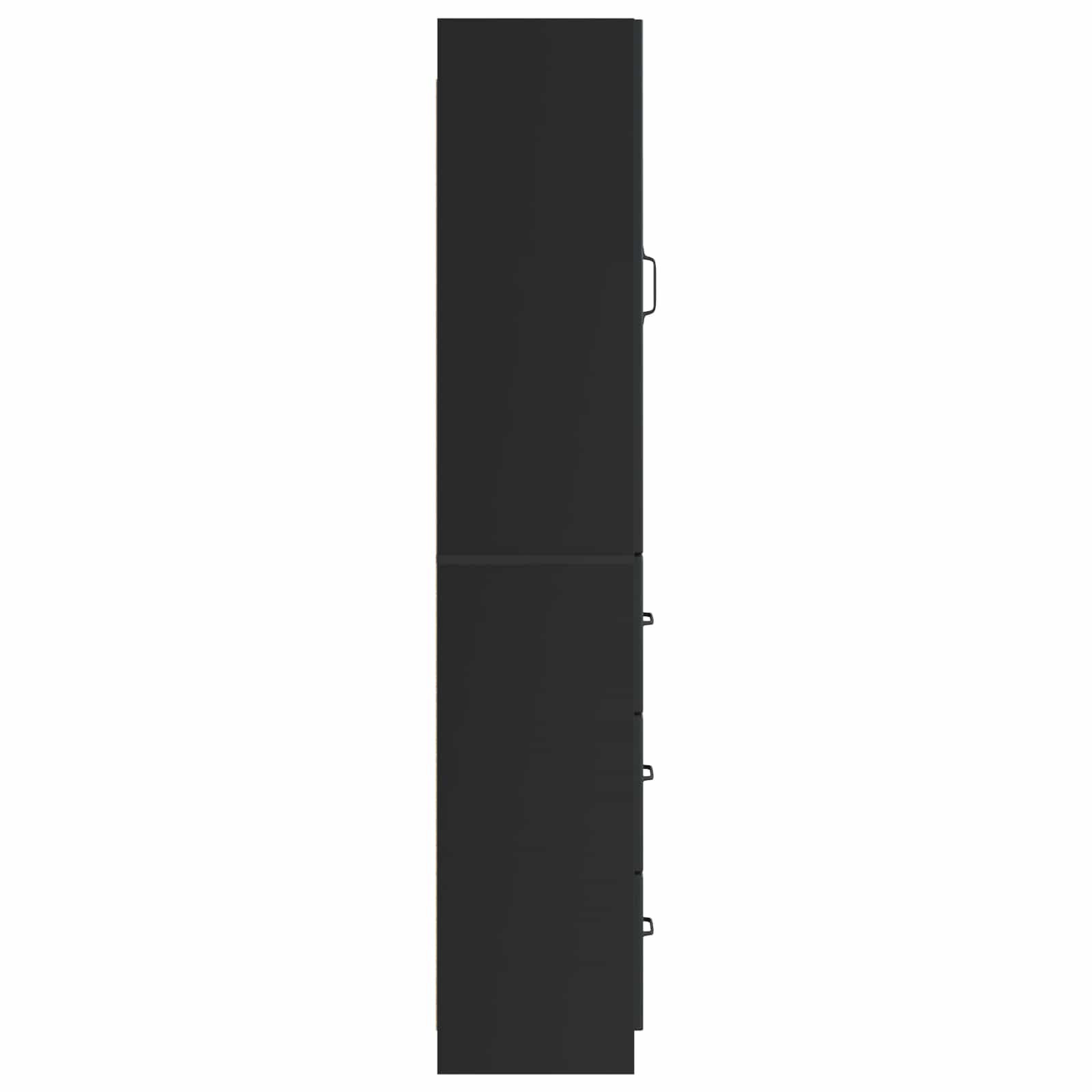 vidaXL Cabinet Set 2 pcs 33 x 34.5 x 87 cm Engineered Wood Black 6
