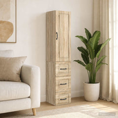 vidaXL Cabinet Set 2 pcs 33 x 34.5 x 87 cm Engineered Wood Sonoma Oak 1