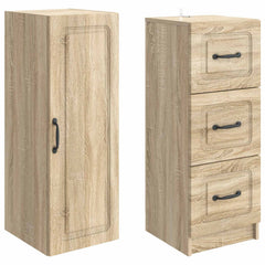vidaXL Cabinet Set 2 pcs 33 x 34.5 x 87 cm Engineered Wood Sonoma Oak 4