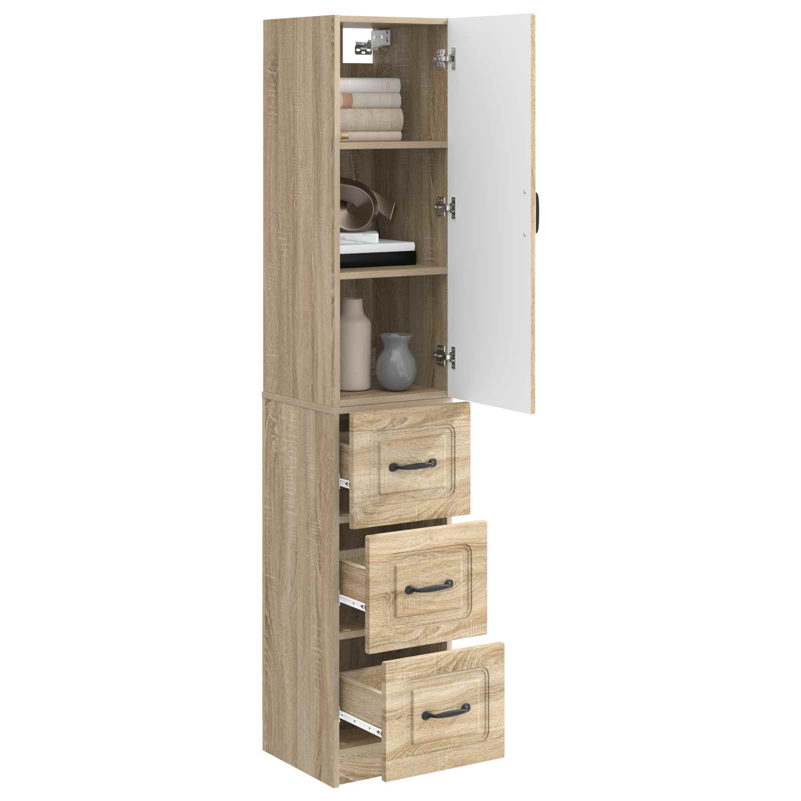 vidaXL Cabinet Set 2 pcs 33 x 34.5 x 87 cm Engineered Wood Sonoma Oak 3