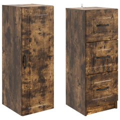 vidaXL Cabinet Set 2 pcs 33 x 34.5 x 87 cm Engineered Wood Smoked Oak 4