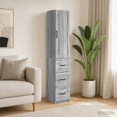 vidaXL Cabinet Set 2 pcs 33 x 34.5 x 87 cm Engineered Wood Grey Sonoma 1