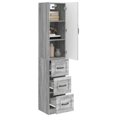 vidaXL Cabinet Set 2 pcs 33 x 34.5 x 87 cm Engineered Wood Grey Sonoma 3