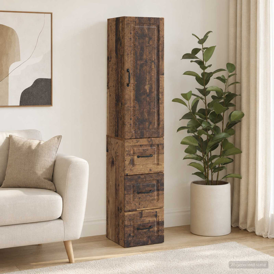 vidaXL Cabinet Set 2 pcs 33 x 34.5 x 87 cm Engineered Wood Old Wood 1
