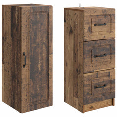 vidaXL Cabinet Set 2 pcs 33 x 34.5 x 87 cm Engineered Wood Old Wood 4