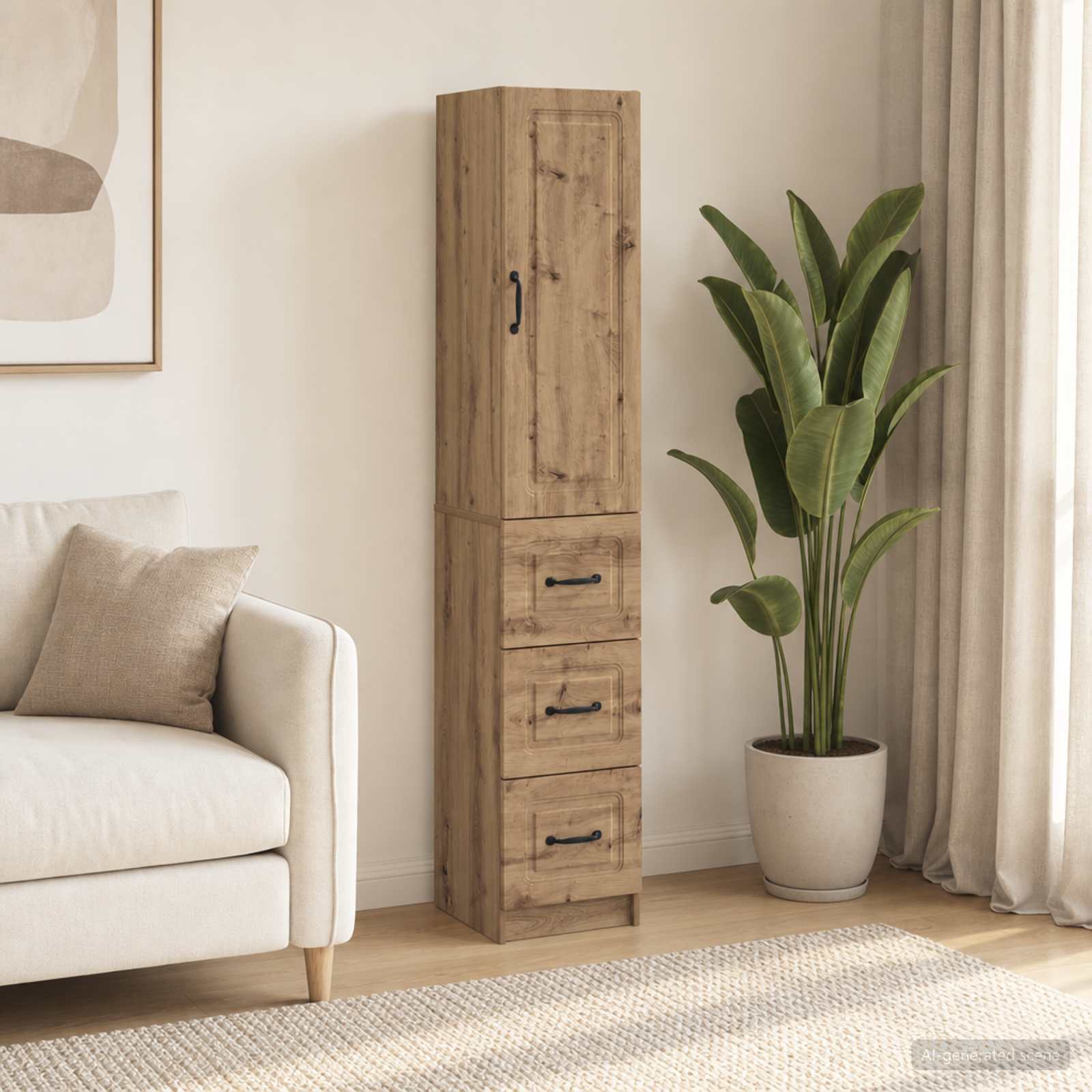 vidaXL Cabinet Set 2 pcs 33 x 34.5 x 87 cm Engineered Wood Artisan Oak 1