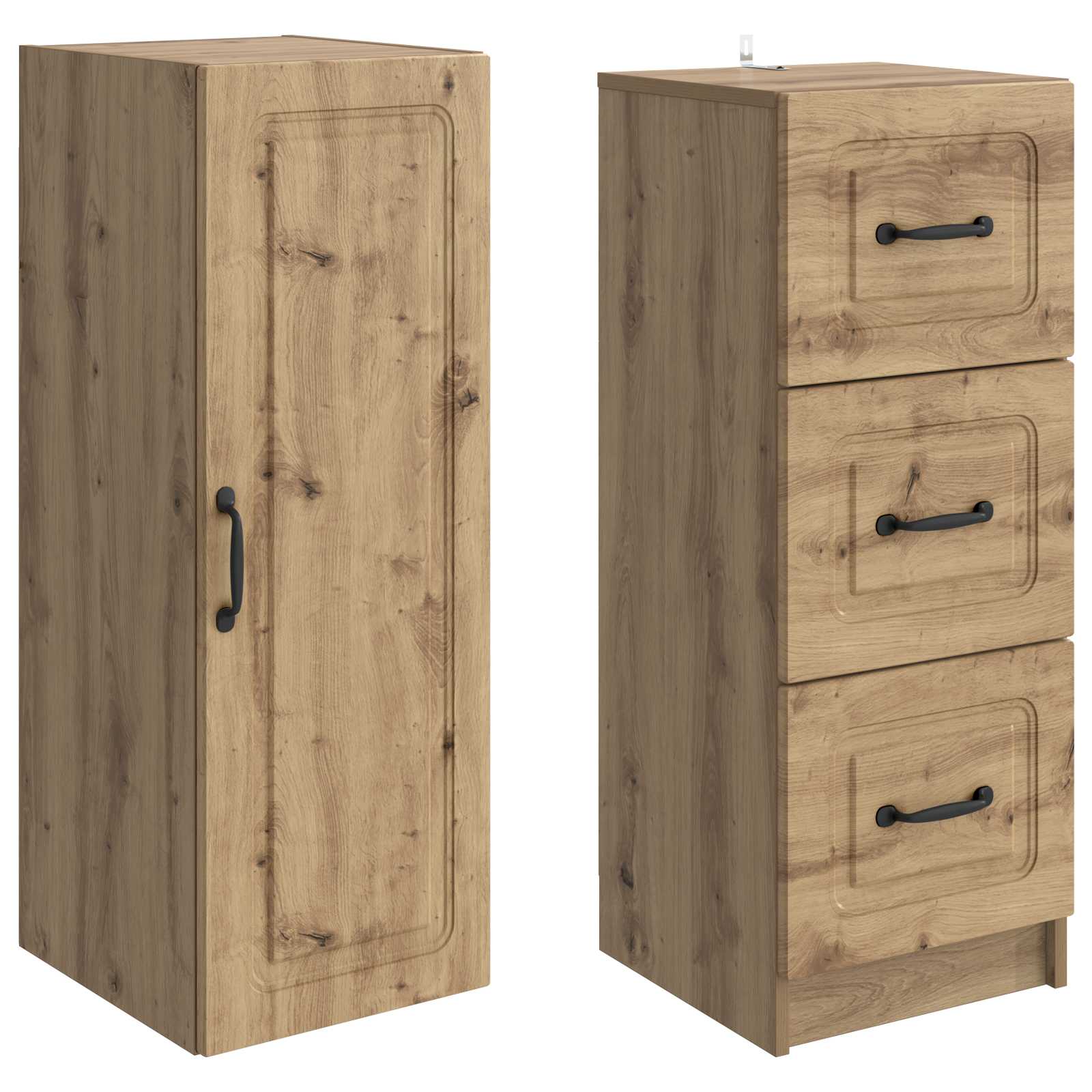 vidaXL Cabinet Set 2 pcs 33 x 34.5 x 87 cm Engineered Wood Artisan Oak 4