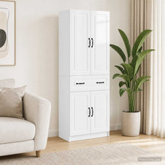 Cabinet Set 2 pcs Engineered Wood High gloss white