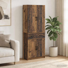 Cabinet Set 2 pcs Engineered Wood Old wood