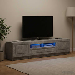 LED TV Cabinet UTRECHT 3 pcs Engineered Wood Concrete grey 81 cm