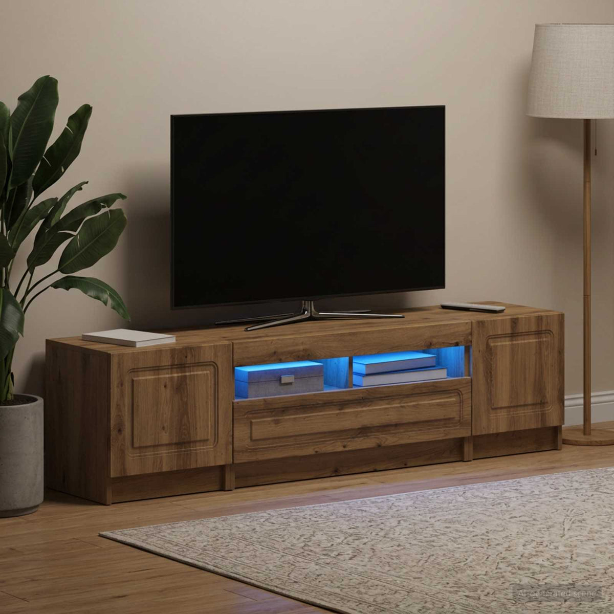 LED TV Cabinet UTRECHT 3 pcs Engineered Wood Artisan oak 81 cm