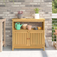 Garden Console Table Solid Wood Acacia Light acacia 80 x 35 x 75 cm