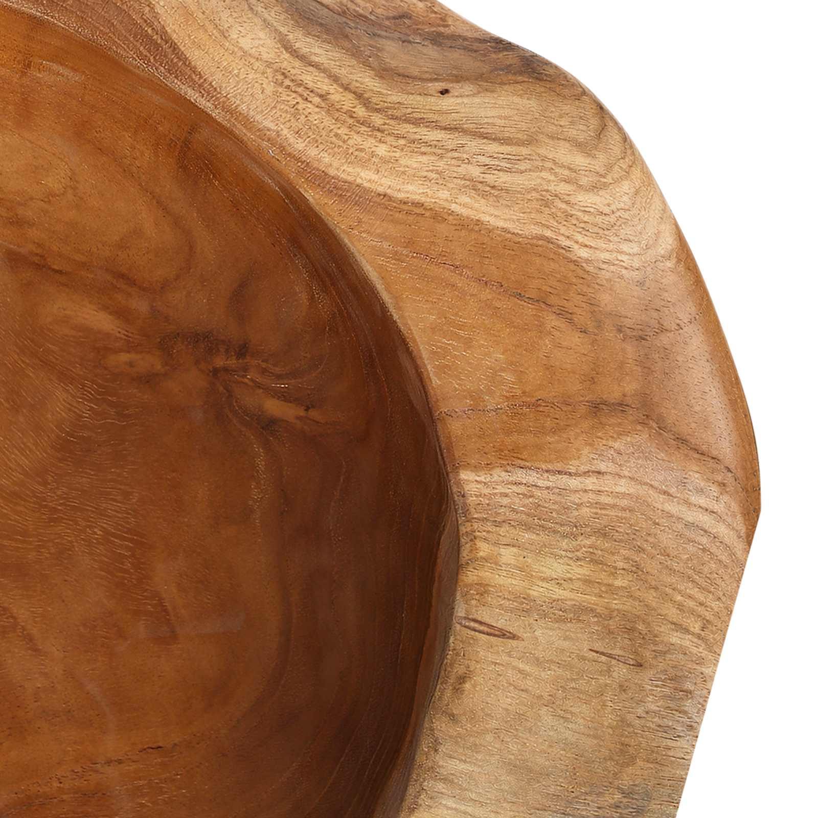 vidaXL Fruit Bowl JEPARA Ø 50 cm Solid Teak Wood Round Teak Brown 4