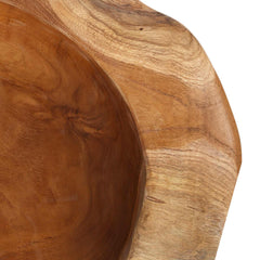 vidaXL Fruit Bowl JEPARA Ø 50 cm Solid Teak Wood Round Teak Brown 4