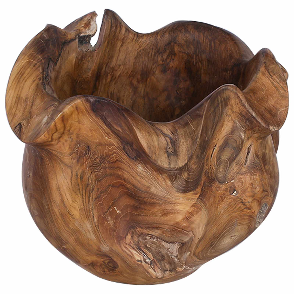 vidaXL Fruit Bowl JEPARA Teak Brown Ø 35 cm Solid Teak Wood 2