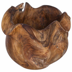 vidaXL Fruit Bowl JEPARA Teak Brown Ø 35 cm Solid Teak Wood 2