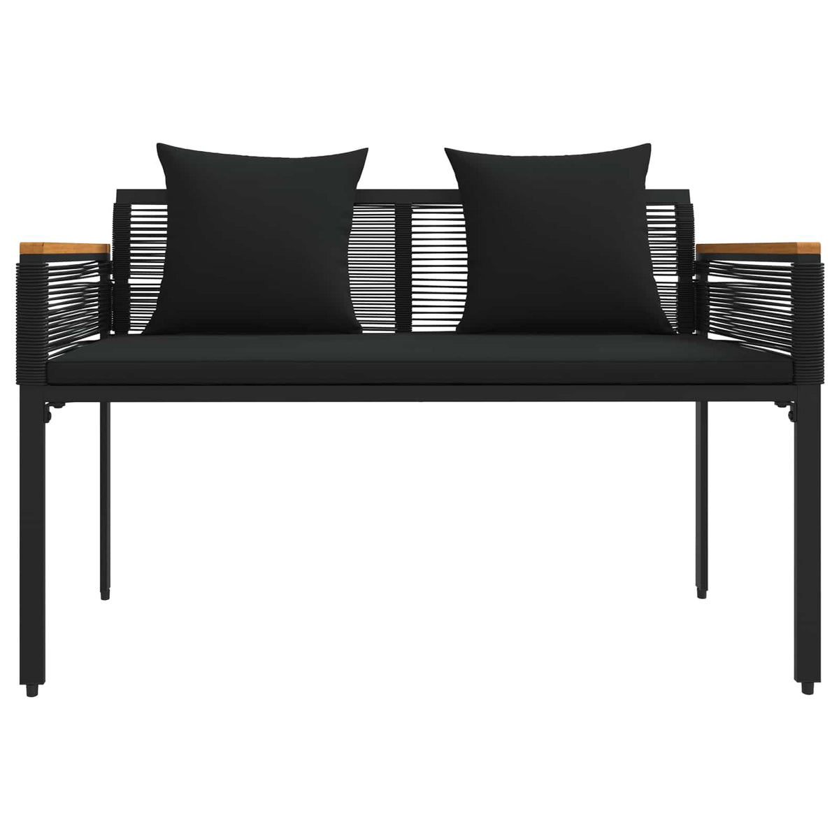Outdoor Bench 2 -Seater 117 x 54 x 74.5 cm Poly Rattan Black
