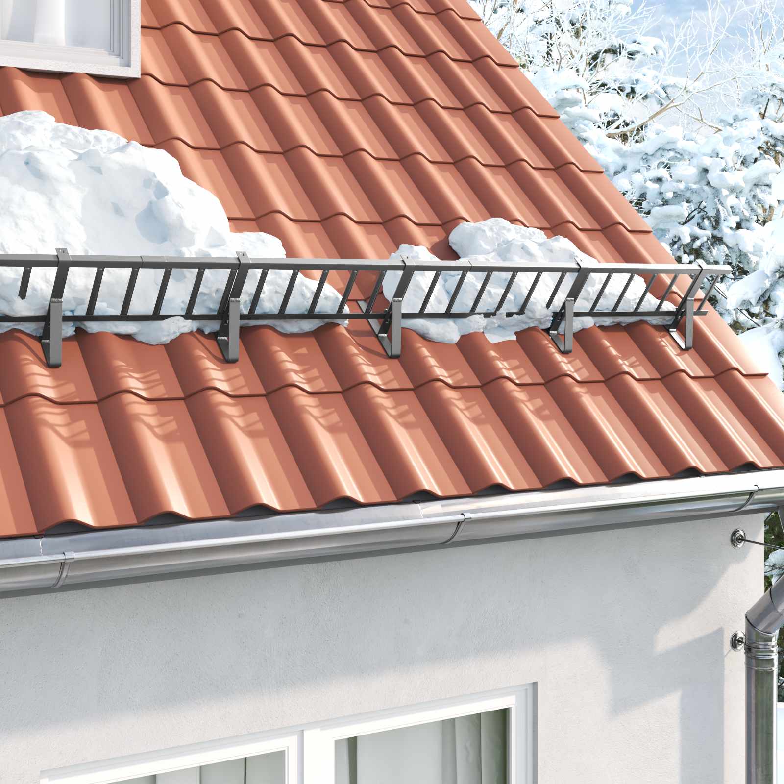 vidaXL Snow Guard Support 6 pcs Anthracite 29.5 x 3 x 34.5 cm Steel 1