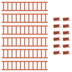 vidaXL Red 600 x 2.5 x 20 cm Steel 2