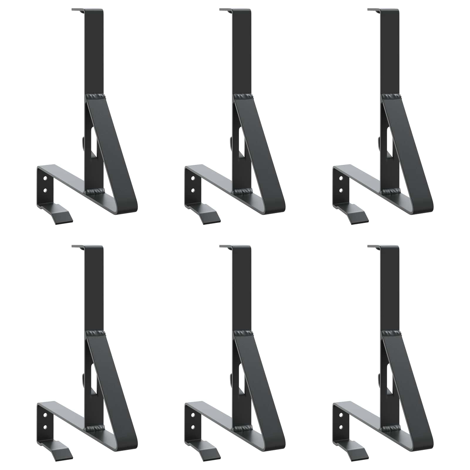 vidaXL Snow Guard Support 6 pcs Black 29.5 x 3 x 34.5 cm Steel 2