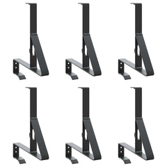vidaXL Snow Guard Support 6 pcs Black 29.5 x 3 x 34.5 cm Steel 2