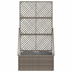 vidaXL Garden Planter with Trellis Grey 70 x 30 x 135 cm Poly Rattan 4